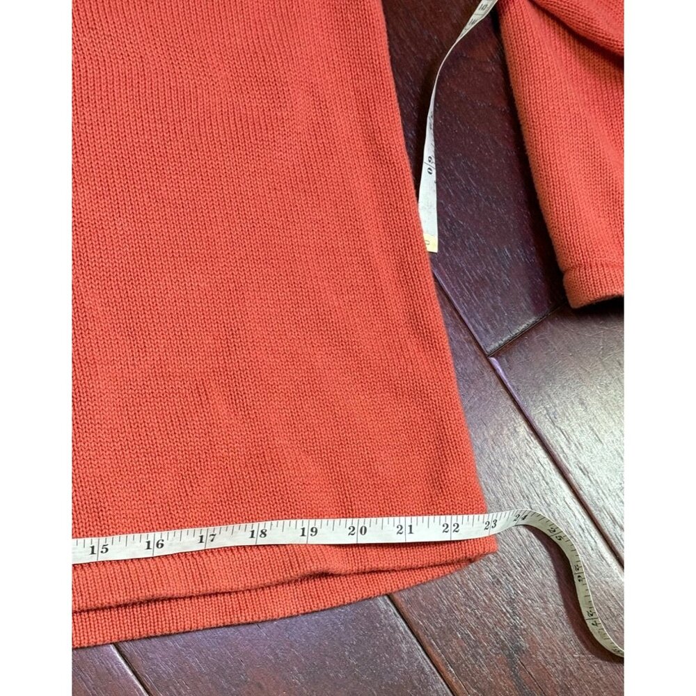 Breckenridge Womens V-Neck Orange Cotton Sweater with Jean Material Collar Large - Picture 9 of 13